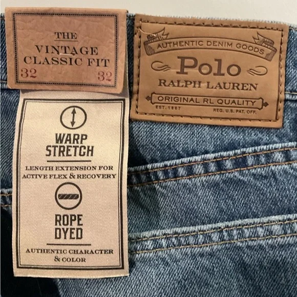Polo Ralph Lauren Men Vintage Classic Fit Hand Paint Splatter Jeans Sz 32X32 NWT